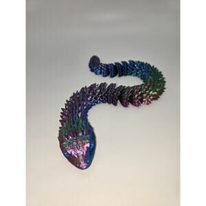 3D Printed 14.5" Multi-Color Articulated Snake & White Tree Branch Display